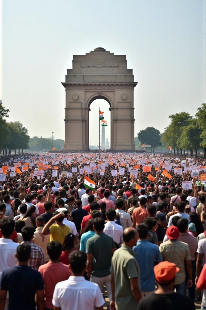 A vibrant portrayal of India's struggle for freedom.
Descriptive Words: Courageous, Unity, Resilient, Historic, Triumphant
Painting Type: Historical Representation
Time of Day: Dawn
Focal Distance: Medium
Style of Painting: Realism