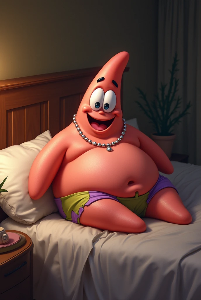 <lora:Cecil Star:0.7> 2d cartoon, anatomically correct, masterpiece, best high quality, RAW Photo, perfect anatomy, 4k, quality lighting, detailed hands, detailed feet, detailed eyes, solo, obese, male, starfish, (nude:1.3), brown hair, mustache, sage green skin, massive thighs, massive ass, massive hips, moobs, penis, saggy, (sweat:1.4), shiny skin <lora:BGV5EX:1> <lora:add_detail:1>