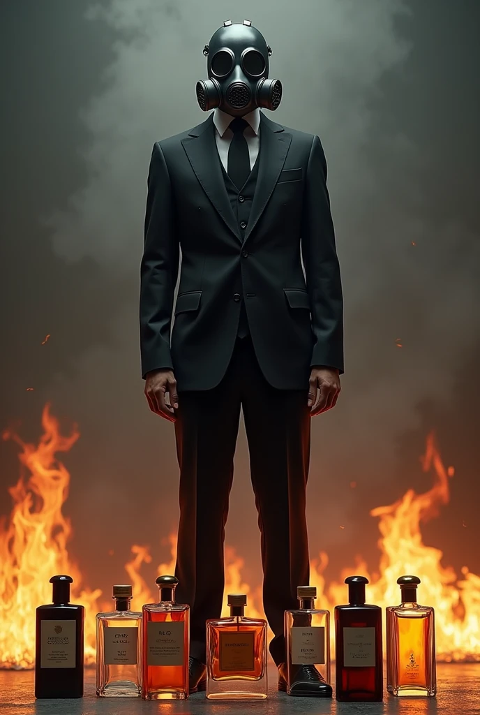The man is walking on the fire