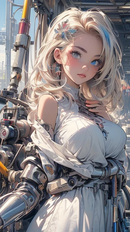 (((masterpiece, Highest quality))),(((alone:1.2))),(((One girl:1.2))),32K Wallpapers, Very detailed,(((((portfolio))))),(((((close))))),(((((breast enhancement))))),((((More Angles)))),(((highlight))),((((Heterochromia iridis)))),(((completion. Detailed face))),((((Very talented)))),(((((The most complex machine))))),(((The Strongest Mechanical Girl:1.4))),((Overall colorful)),(((((Huge breasts,shibsri,BDSM,bondage,nsfw