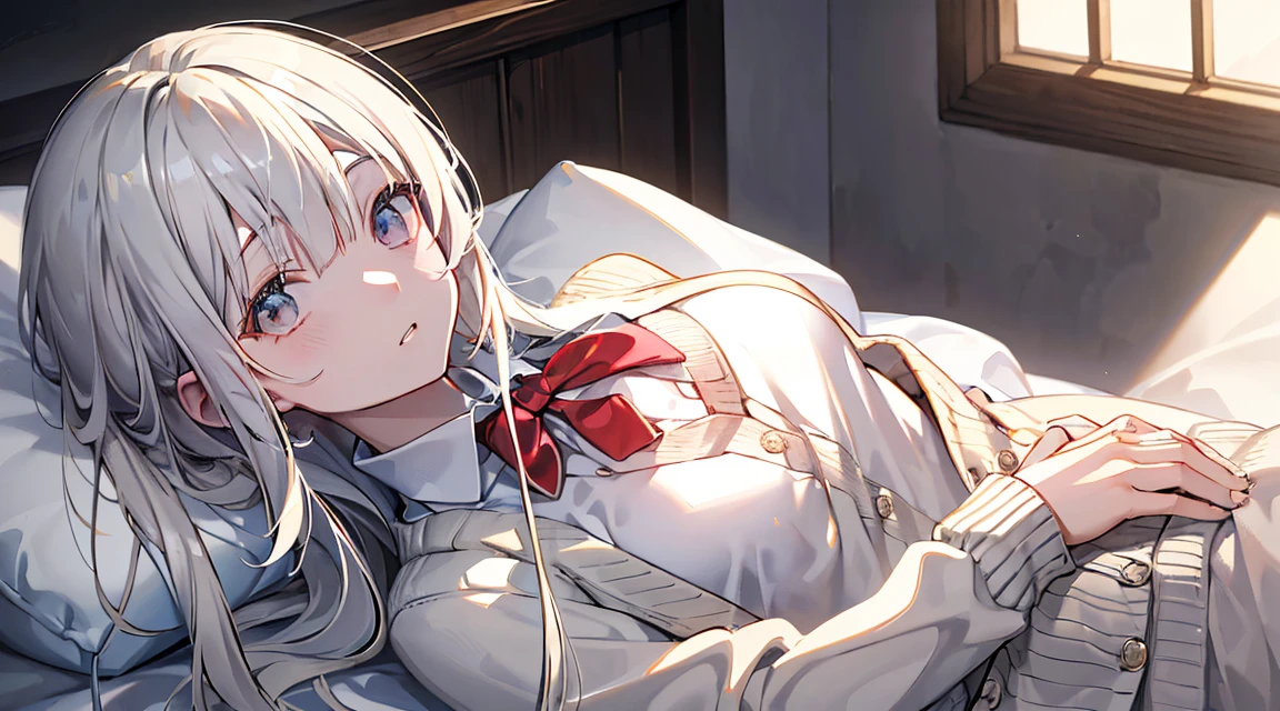 nsfw:1.5,grabbing another's breast,brest milk,best quality finely detailed high quality,vaginal,sex:5,on the bed,school uniform:3,vaginal,sex:5,cum on breast:5,paizuri cum on breast:5,lying vaginal,sex:1.5,paizuri cum on breast:1.5,nsfw nude:1.3