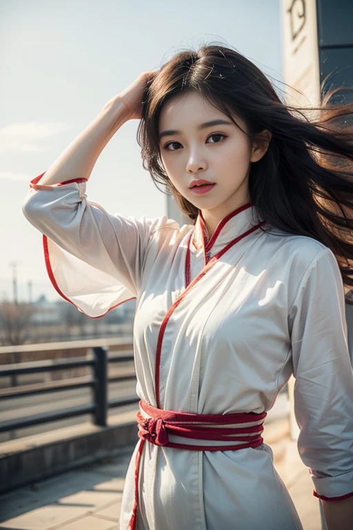 (Feel the wind pose:1.2, Hair blowing in the wind:1.4), (beautiful girl, Baby Face:1.6, Cute face, Idol Face:1.2), (Small and slender figure), (Slender body line), (((Mysterious and divine々Ishi costume:1.3))), (Girl&#39;s smooth body:1.2), Delicate beautiful skin, Small beautiful butt, Narrow waist, Thin thighs, (Highest quality, 8k, masterpiece:1.2), ((Frontal portrait:1.3)), ((Medium breast, Beautiful nipples)), ((Girl standing on the prairie)), (Detailed eyes and face:1.3), (Detailed hands:1.2), ((A fantastic atmosphere)), (Perfect Anatomy), Ultra-detailed, (Idol Smile:1.3, blush:1.2), (View the viewer:1.3), Short Hair