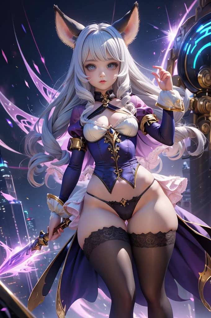 imagem de anime de uma mulher em um vestido branco segurando uma espada, shalltear bloodfallen, Gapmoe Yander, Gapmoe Yandere Grimdark, shalltear from overlord, Yandere intrincado, Ahegao, Yandere, Impacto de Ayaka Genshin, peito grande, splash arte anime loli, uma mulher berserker muito bonita, (Sem camisa), (sem calcinha)), (dynamic pose), (pose sexy), excited and visible nipples