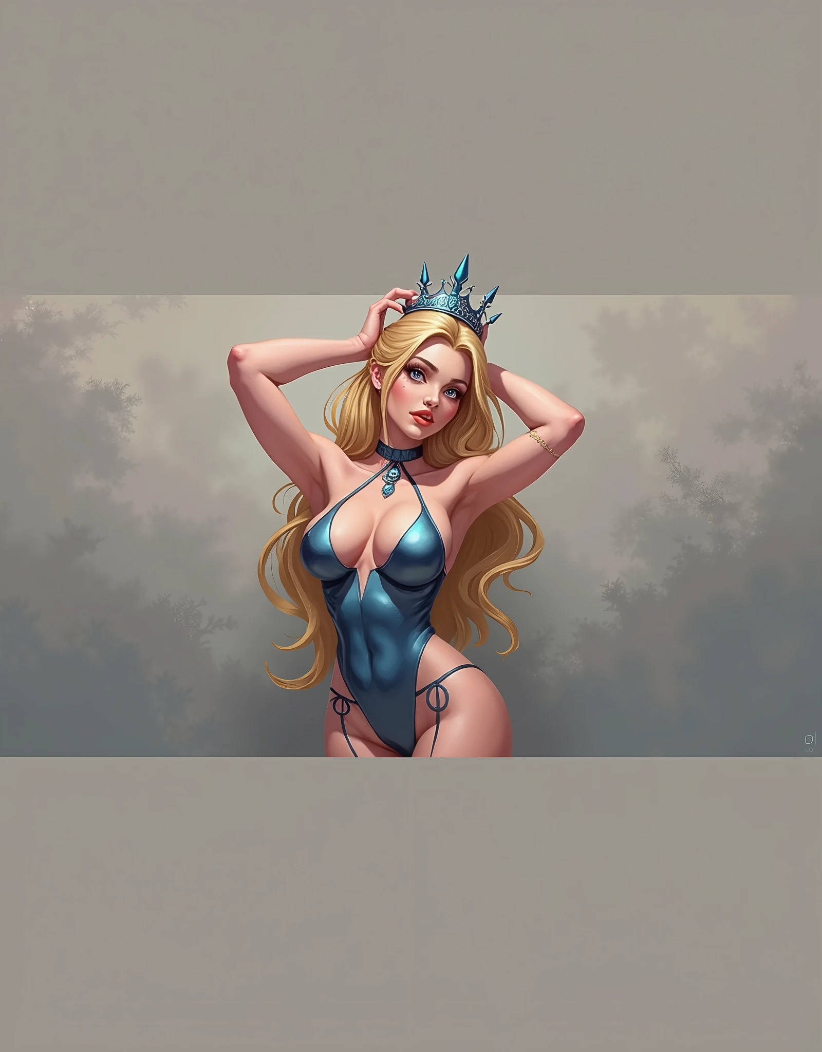 lamia, solo, 1girl, pointy ears, ((straight demon horns, blue eyes, long light brown hair, freckles across nose)), (light blue halter top, vagina, waist beads, see-through skirt), green scales, pale belly, medium skin, snake body up, tip of the snake body up, realistic, photoreal, ArsMJStyle, dnddarkestfantasy, dungeons and dragons, (hand on hip), 