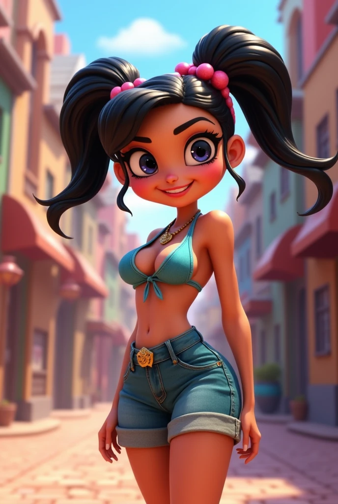 Create a character with black glasses and a big butt