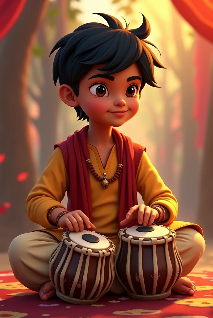 A boy loves tabla and piano.