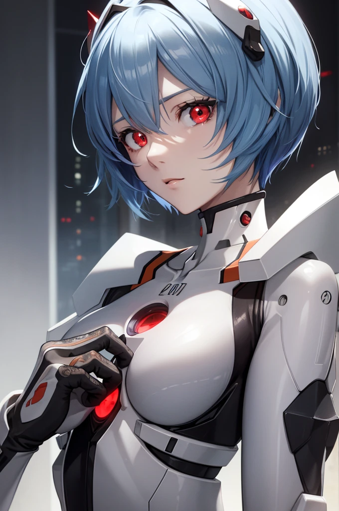 reiayanami, Rei Ayanami, Blue hair, Short hair, (Red Eyes:1.5),
Blake Bodysuit, Headgear, plugsuit, White bodysuit,
BREAK outdoors, city,
BREAK looking at viewer,
BREAK (masutepiece:1.2), Best Quality, High resolution, Unity 8k壁纸, (Illustration:0.8), (Beautiful detailed eyes:1.6), extra detailed face, Perfect Lighting, extremely details CG, (Perfect hands, Perfect Anatomy),