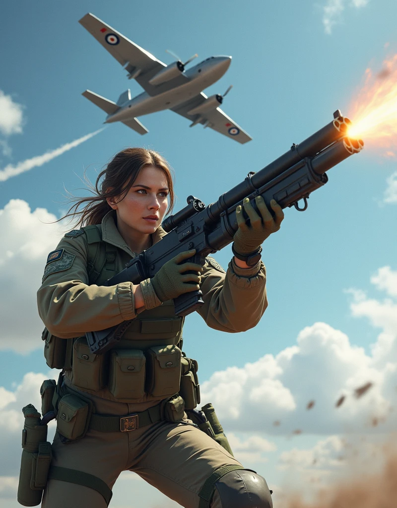 Realistic Detail,War Scenes,(Science Fiction : 1.5),Sci-fi,Republic Military Uniforms,War,Bomb,Grasslands,Air Warfare,Sky,Air Operations,Fighter Aircraft,Ballistic Missiles,(Combat in War:1.3)