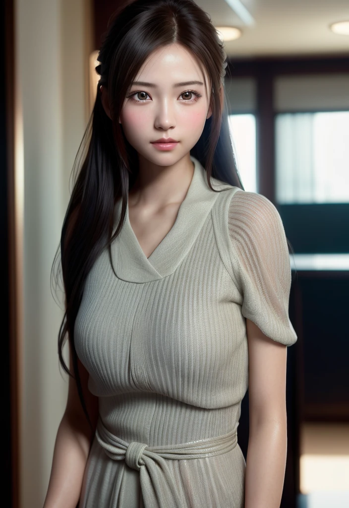 There was a woman wearing a white blouse and a blue jacket, wearing white straitjacket, Yoshitomo Nara, wearing atsuko kudo latex outfit, Realistic young gravure idol, close up bust shot, Japanese model, Young sensual gravure idol, smooth white tight clothes suit, wearing tight shirt, Japanese goddess