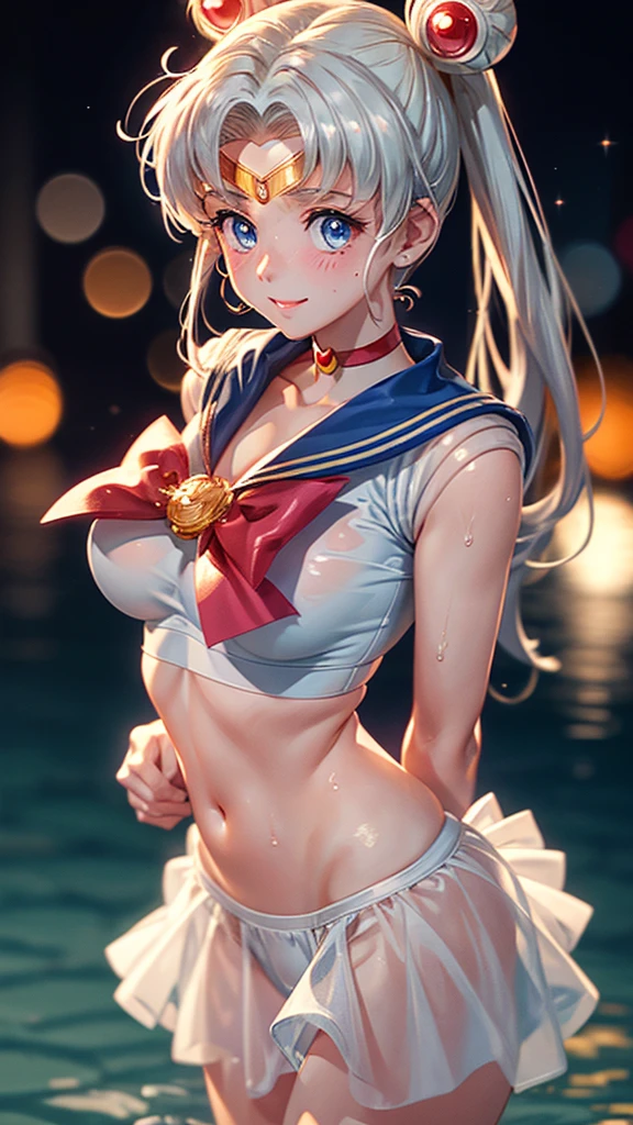 Sailor moon, ( body  shot ), stripping, wet bikini, orgasam, very seductive expression, very cute, cute, bikini, wet clothes, see through, clevage, wet,seductive pose, ultra high quality, ultra high definition, ultra realistic, 8k, masterpiece、Orgasm Face、closed eye、Blushing cheeks、Arched back、(vaginal pennis:1.2)、(male people:1.3)、heterosexuality、(lying back on:1.6)、(Open leg women:1.4)、(Intense sex:1.7)、(cum shots:1.2)、nsfw、