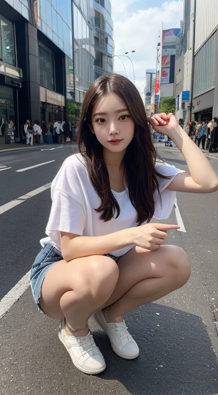 15 year old woman、(Super beautiful)、Not wearing panties、Realistic、photos realistic、(beauitful face:1.5)、(A detailed face)、、(Lively Takeshita Street:1.2)、Squatting、a baby face、Hairstyle Short Bob、Model body type、beautiful smiling face、Body facing the camera、(The shape of the woman's pubic area is clearly visible)、(The shape of the woman's pubic area is clearly visible)、(Please open your legs wide and pee a little..)、Facing forward、 (Wearing only a coat:1.5)、knee length black tights、(Please open your legs wide and pee a little.....:1.5)、(Not wearing panties:1.5)、(Not wearing panties:1.5)、(Bare legs:1.4)、(bare feet from below、(At SFW:1.1)puddle、(Please open your legs wide and pee a little..)Not wearing panties、