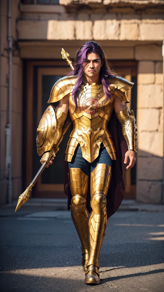 (((1girl)))  a hyper realistic ultra detailed photograph of a handsome  photorealistic Camus at agreek ruins background, tattered Aquarius gold half shiny metal armor, long purple hair, purple eyes, dynamic pose, detailed symmetric beautiful hazel eyes, full body, detailed gorgeous face, 30-megapixel, 4k, Canon EOS 5D Mark IV DSLR, 85mm lens, sharp focus, intricately detailed, long exposure time, f/8, ISO 100, shutter speed 1/125, diffuse back lighting, award winning photograph, facing camera, looking into camera, monovisions, perfect contrast, High sharpness, facial symmetry, depth of field, ultra-detailed photography, raytraced, global illumination, TanvirTamim, smooth, ultra high definition, 8k, unreal engine 5, ultra sharp focus, award-winning photograph, trending on artstation, realistick 8k