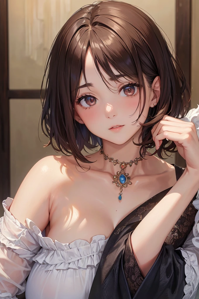 cover_page, cover, cover, japanese character, 1girl, mature, solo, (realism: 1.4), official art, unified 8k wallpaper, super detailed, beauty and aesthetics, masterpiece, best quality, (masterpiece: 1.3), (8k, realistic, raw photos, best quality: 1.4), (1 girl), beautiful face, (realistic face), (brunette hair, short hair: 1.3), beautiful hair, style, realistic eyes, beautiful detail eyes, (Realistic skin), beautiful skin, attractive, super high resolution, super realistic, RAWE very detailed, golden ratio, full body: 1.2, photo