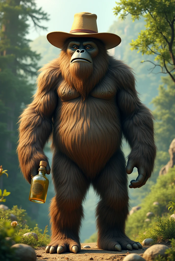 Bigfoot drinking a beer