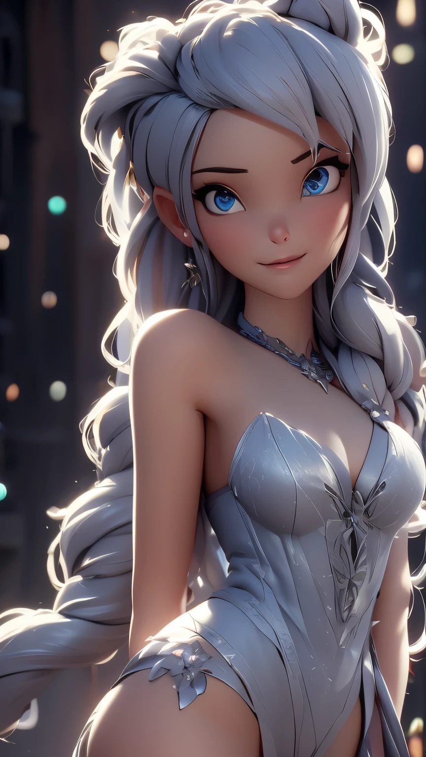 elsa, (perky breasts), (((small breasts))), affected smile:1.2, beautiful blue eyes, (perfect iris), depth of color in his eyes, by rubio, by the wide, braid, full lips, blush, naked, she is showing her vagina, depth of field, bokeh, (Special attention to leather details.: 1.2), masterpiece, Best Quality, ultra detailed, ultra HD, photorealistic, cinematographic, ((medium camera shot)), sensual pose, seductive, Nipples:1.4, looking to the camera, closeup of his face, her cheeks are blushed, 2, she is on her knees, eye contact:1.4, Angle elevation:1.5, ((Closeup on face)), perfect face, (((visible breasts))) bokeh everything other than her perfect face, The location is Arendelle in winter., ice castle