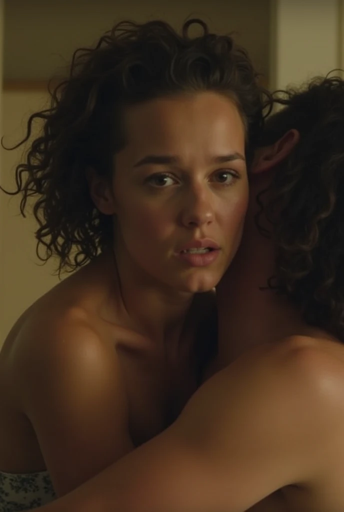 a 55 year old woman, not nude, beautiful face and breasts, chubby, detailed facial features, detailed eyes, detailed lips, intricate skin details, realistic skin texture, photorealistic, masterpiece, ultra-detailed, 8k, cinematic lighting, warm color tones, natural lighting, serene expression, elegant pose, indoor setting, soft focus, highly detailed, cuerpo completo