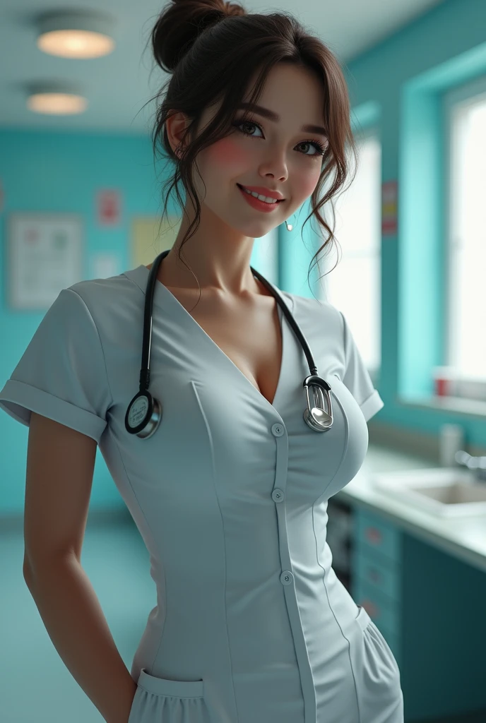 score_9, score_8, score_7_up, 1girl, 1boy, magnificent body, supreme pleasure, cute smile, crazy sex with a beautiful sexy nurse
