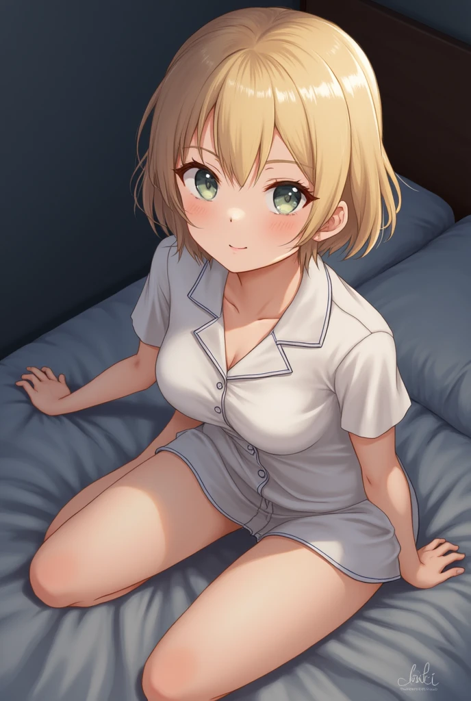 official style, hachimiya meguru, idolmaster shiny colors, very aesthetic, best quality, intricate, overall detail, solo, very aesthetic, best quality, absurdres, lying on bed, , official art, {{ultra-detailed}}, {{masterpiece}}, {{high resolution}}, with blush cheeks, dynamic fuzziness, intricate light, colorful, hdr, underwear, spread legs,, best quality, amazing quality, very aesthetic, absurdres