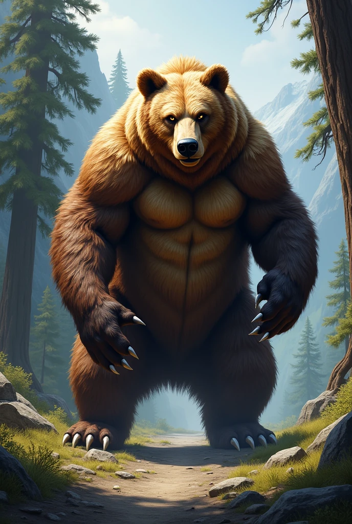 Big bear with roar