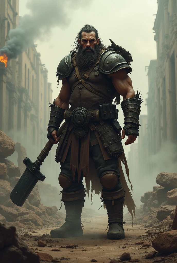 Viking, huge red beard, axe in hand, at war --auto