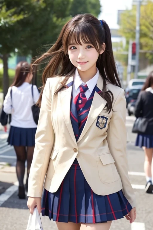 Cute Girls､High school girl､uniform､blazer､mini skirt､See-through､Fluttering in the wind