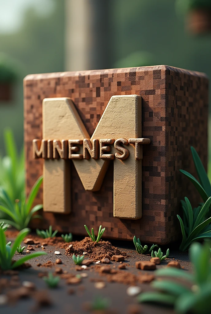 A Minecraft logo containing MineNest 