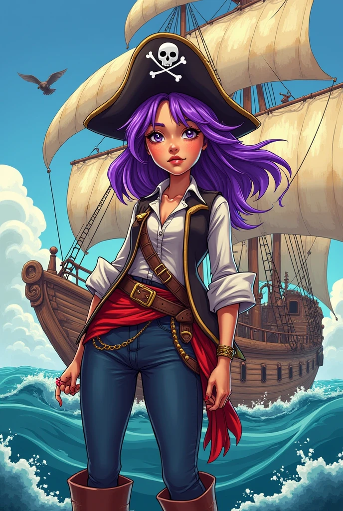 <lora:InfiniteTina:.6> A 24-year-old InfiniteTina pirate with rainbow hair