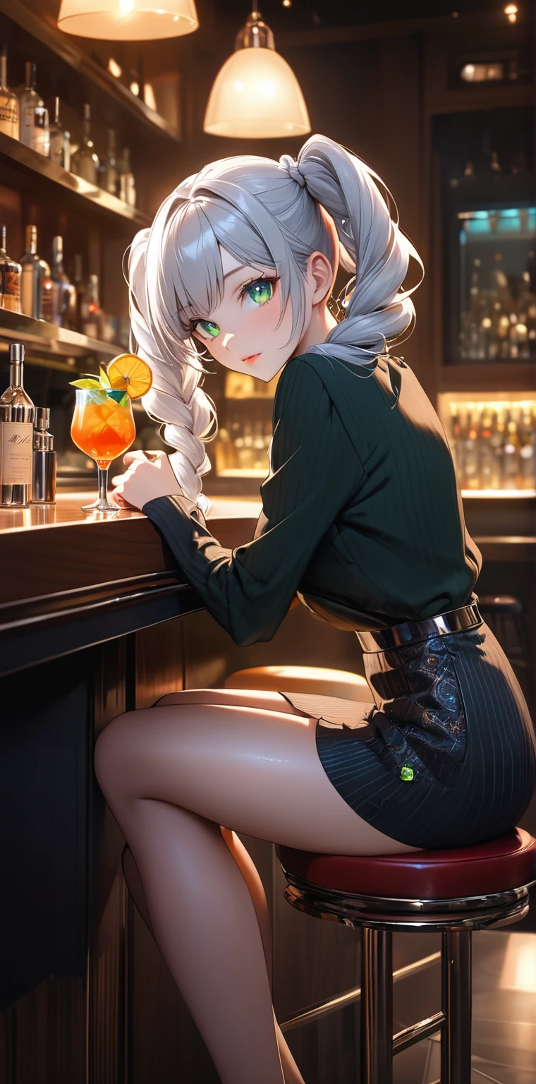 NSFW,realistic image, detailed image, coherent image, 1 beautiful girl, she has very long hair, white hair, light blue eyes, smiling expression. She is wearing a long-sleeved t-shirt, showing her navel, a pleated miniskirt, sneakers, She has a curvy body, medium breasts and thick thighs, She is posing sensually, lifting her skirt a little, arching her back, black background, uniform background, starry night, flower petals falling around, Soft focus, full body view, Dramatic shadows, Volumetric lighting, natural lighting,Alisa Mikhailovna Kujou,ahoge