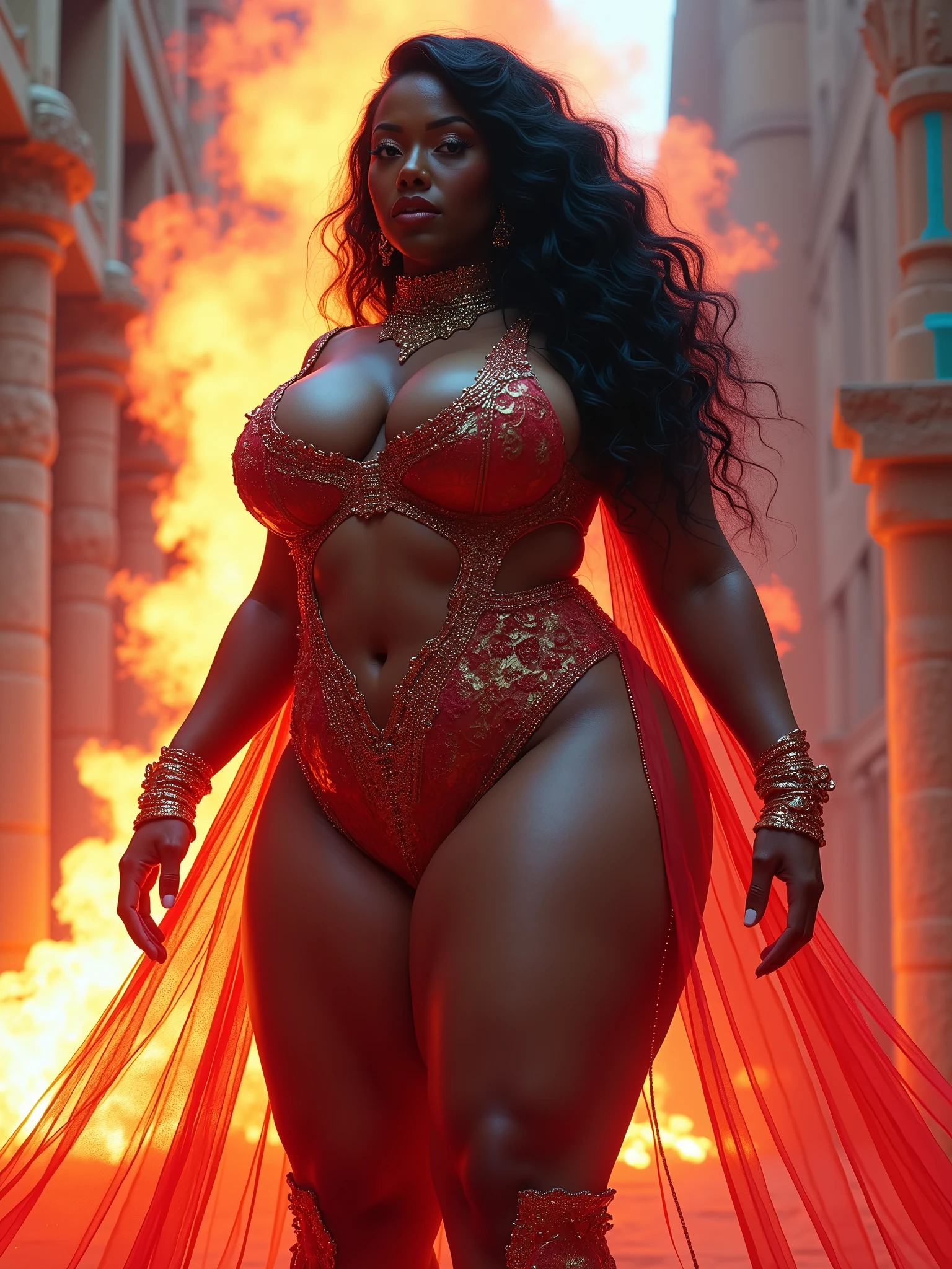 There is a tall buff man with a huge dick having sex with Nikki Minaj nsfw