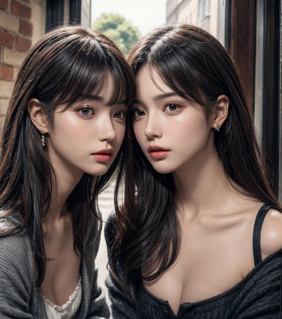 Wearing only one long shirt, (all buttons open: 1.1), big breasts, deep cleavage, best quality, masterpiece, illustration, very delicate and beautiful, very detailed, CG, unity, 8K wallpapers, amazing, fine detail, very detailed CG Unity 8K wallpapers, huge file size, very detailed, high resolution, handsome detail woman, very detailed eyes and face, wonderful detailed eyes, light on face,  (Best Illustration: 1.1), (Best Shadow: 1.1), Ultra High Resolution, (Photoreal: 1.1), (Photo Realistic: 1.2:1.1), Realistic Face Proportions, Slender, Smile, (Makeup: 0.4), (Fluffy Black Eyes: 1.21), Black Eyes, Looking at the Viewer, Dark Brown Hair, Earrings, Necklaces, Hairpins, Cowboy Shots, (Irregular Irregular Skin Imperfections, Veins, Skin Wrinkles Pores: 1.2), (Dark Night Background: 1.2), (Bokeh: 1.4),