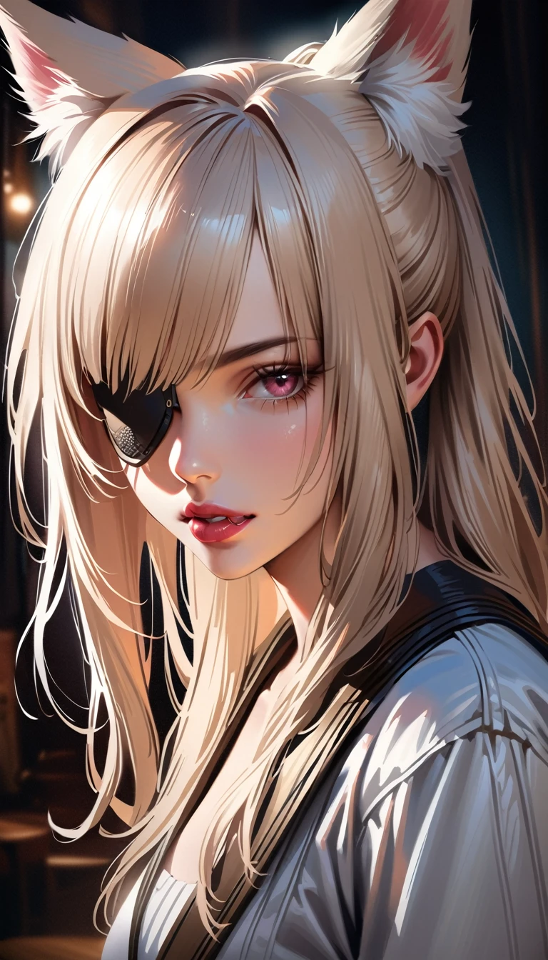 A beautiful and sweet cyberpunk blonde, a digital painting of a woman with Love Makeup with arrows, Heart-shaped makeup, cgsociety, gothic art, dystopian art, detailed painting, behance hd, figurative art, anime aesthetic, deep photography, Ilford HP5 film, crushed blacks, depth of field, dark photo, film grain, shadows, natural light