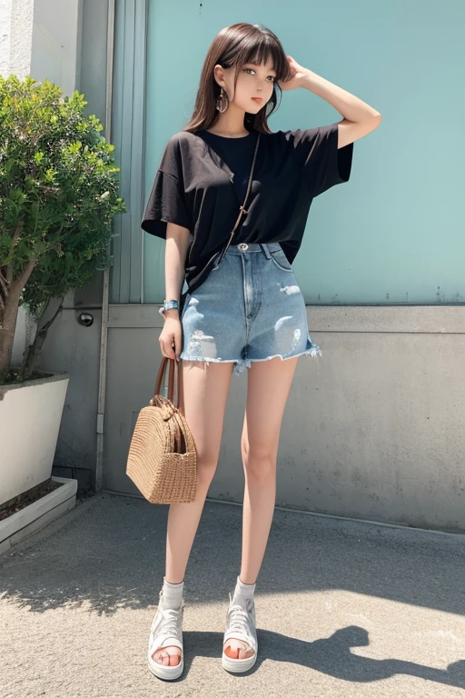 (girl3people),(M-shaped legs),(Lower body exposed),(smile)