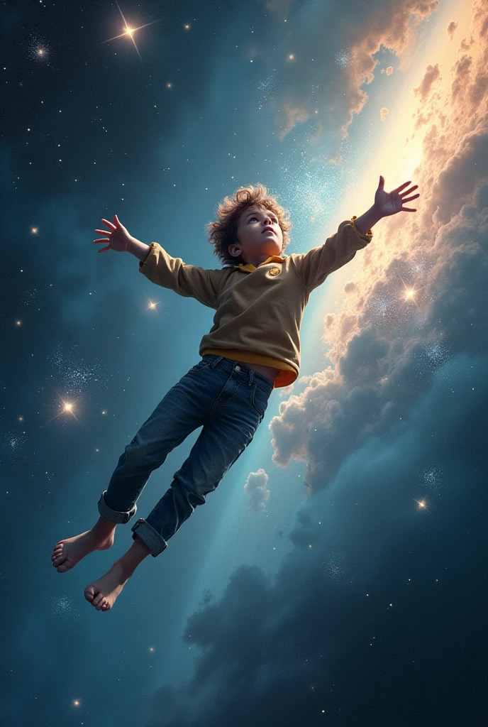 Boy jumping in space video 10 sec