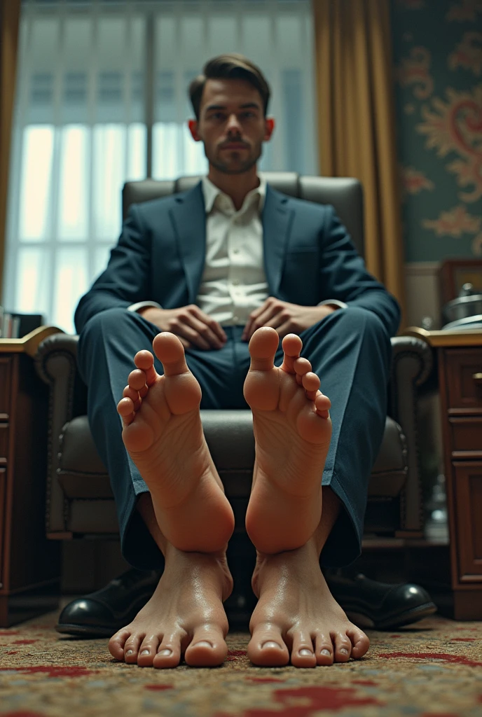 There is a handsome young Malay businessman from Malaysia named Haqiem tangan,legs with black socks tied with ropes to the chair and eyes covered with cloth A man opened Haqiem's shoes and tickled Haqiem's soles with chicken feathers Haqiem laughed uncontrollably because his soles were being tickled
