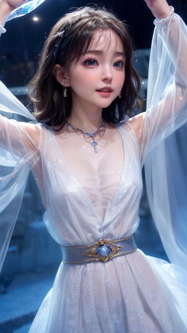 (4k quality:1.3),(Highest quality:1.3),(Whitening:1.4),(Baby Face,Girl:1.3),(The best beauty:1.5),rich,Upper Body,smile,(See-through dress:1.3),(Different dimension:1.6),Overflowing breasts,(jewelry),Captivate a man,Cleavage,(Super Celebrities:1.5),(Supermodel:1.4),(Whitening:1.2),(Tight waist:1.4),(Night viewの良いホテル:1.1),(luxury:1.2),(Arisa Hanyu:1.5),(anorexia:1.4),(Night view:1.3),(Face close-up),Catchlight,(Child&#39;s face:1.6),(smile:1.1),(Light blue hair:1.3),(Half Up Hair:1.3),(Light blue eyes:1.4),(2D cuteness:1.5),(Cute Makeup),Beautiful fingertips,(Sexy and cute:1.6),(Luxury hotel:1.6),(White Gal:1.6),(Transparent white skin:1.4),(albino:1.5),(Lighting hits the subject:1.3)