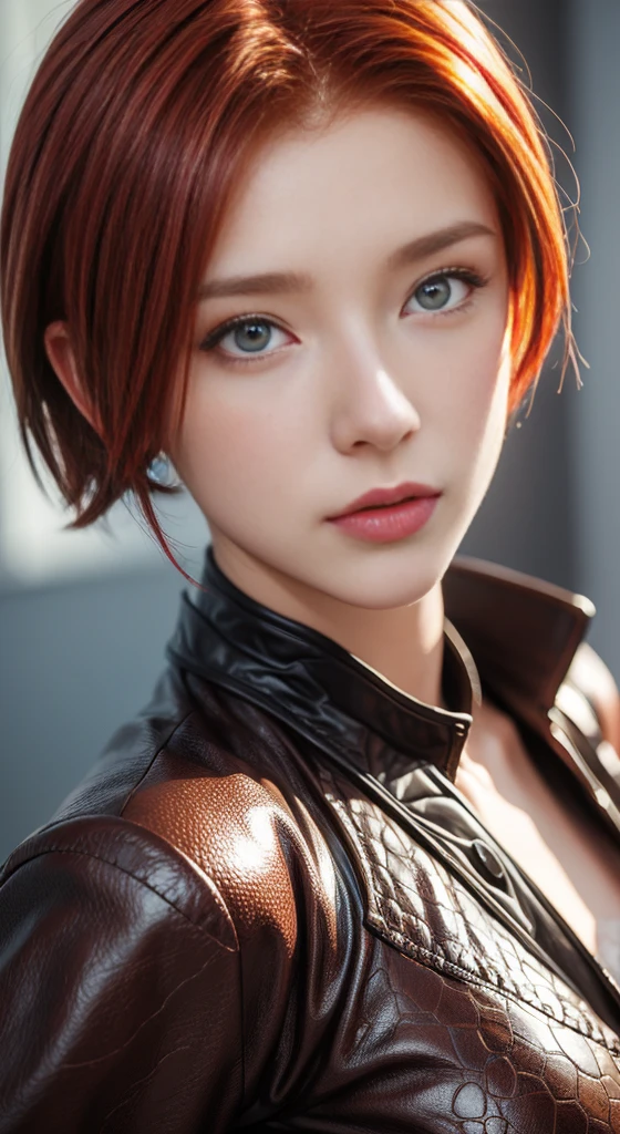 Redhead, Short Hair, Caucasian girl, Surrealism, 超High resolution, retina, masterpiece, Accurate, Textured skin, Attention to detail, High resolution, 16K