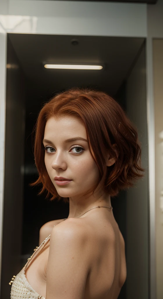 Redhead, Short Hair, Caucasian girl, Surrealism, 超High resolution, retina, masterpiece, Accurate, Textured skin, Attention to detail, High resolution, 16K