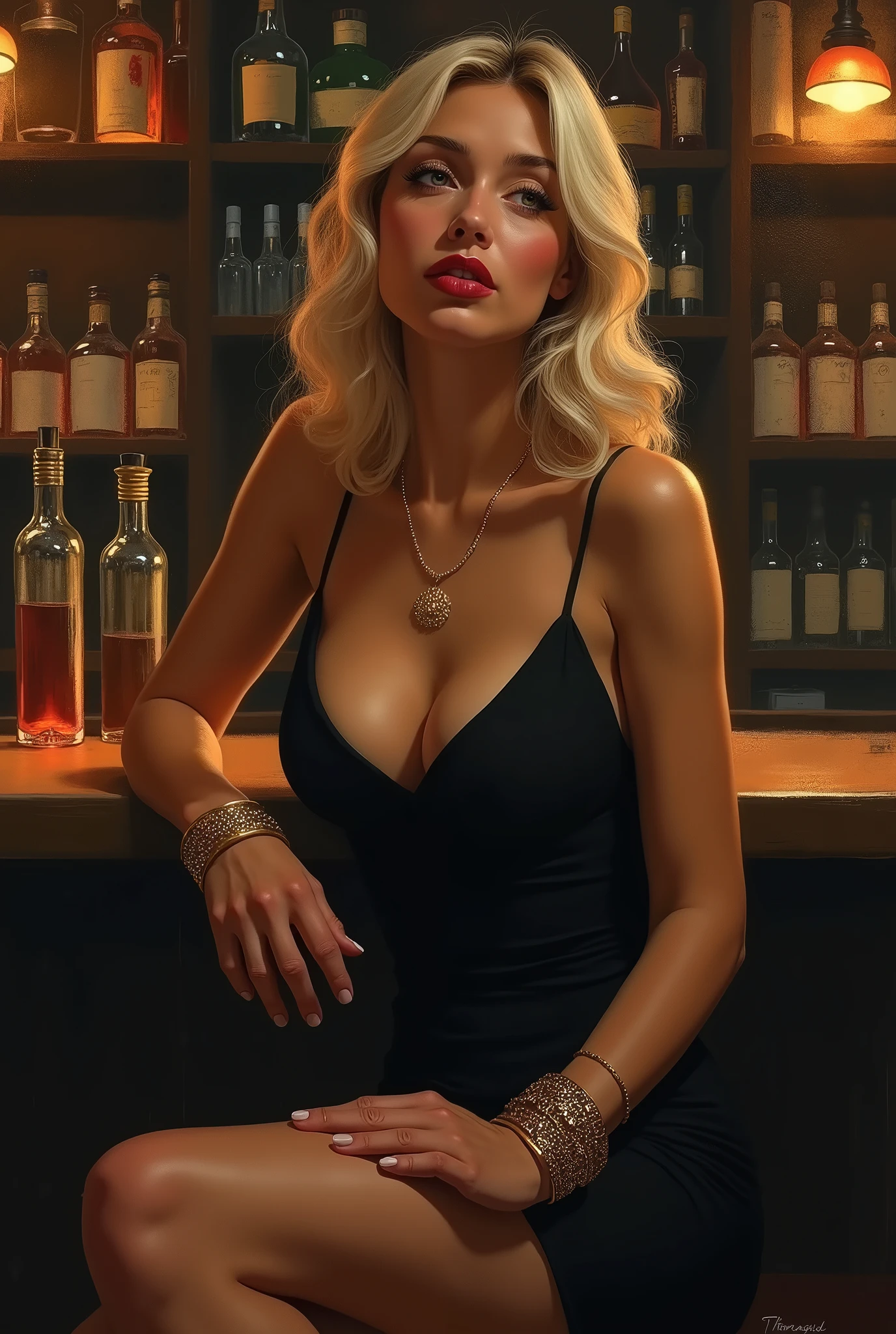 A Photorealistic Masterpice Huge Blonde Breasts Naked Woman on a Sofa, segurando uma cerveja, Corpo Inteiro Corpo Perfeito, rosto perfeito, sorridente, disco Rigido, distance frame