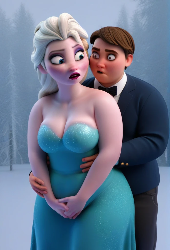 frozen, 3d:1.1, 1futanari, huge dick, huge cock futanari, poured, White hair, super cumshot:1.5, public, elsa and anna:1.1