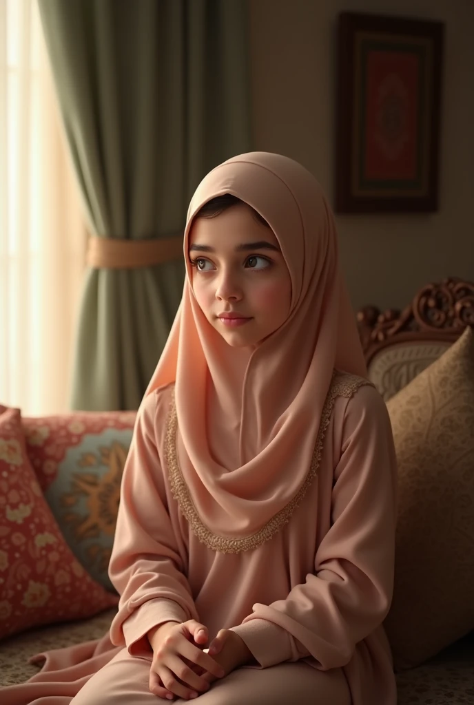 ((SLEEPING BEAUTY)), ((EYES WIDE )), ((OPEN BIG HUGE EYES)), Very Thin body (Wearing Bra Lingerie), (((HIJAB MALAY GIRL))), masutepiece, High quality, UHD 32K, Realistic face, Realistic skin feeling , A Malay Lady, 8 years old. ((Face cute like a baby)), ((LINE PATTERN)) pinky pop