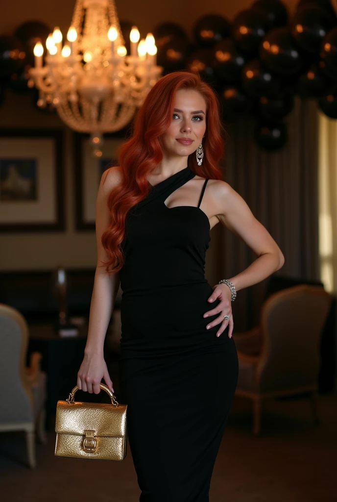 a slender lithe sexy redhead, exquisite makeup, with (huge perky breasts) wearing a short jade halterneck dress, sideboob, in a dark nightclub, turned towards camera, blurry crowd of men in background and forwground, motion blur <lora:sideboobx:0.7>