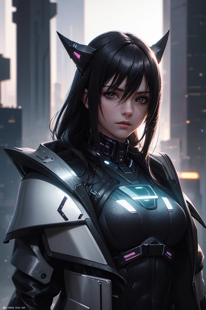 a beautiful photograph of an asian cyberpunk Nekomata catgirl, asian eyes, cat ears, perfect female anatomy, beautiful and elegant, black organic shaped lacework ceramic cyberpunk armor, painted by Sakimichan, H.R. Giger, Luis Royo, Alphonse Mucha, artgerm + hyper details + concept futuristic style + cinematic lights + photo bashing + epic cinematic + octane render + extremely high detail + legendary aesthetic + realism + hyper details + depth of field + cinematic lighting + sharp focus + denoise + octane render + arnold render + vfx + post processing + 8k --auto --s2