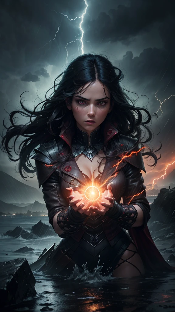 (best quality,4k,8k,highres,masterpiece:1.2),ultra-detailed,--s 1000 (realistic,photorealistic,photo-realistic:1.37),HDR,UHD,studio lighting,extremely detailed eyes and face,vivid colors,bokeh,blood mage,red tunic,red cape,torn, majestic scepter,red aura, intense expression,ancient ruins,ominous atmosphere,dark clouds,stormy sky,crimson energy,mysterious symbols,magical incantations,smoke and mist,blood red background,sharp focus,glowing eyes,casting a spell,vibrant personality,commanding presence,evil grin,crackling energy,dark magic,strong and powerful,overwhelming darkness,haunting shadows,mystical powers,spellbinding artwork,powerful sorcery,transcendent power,red-hot flames,living embodiment of chaos,demonic features,aura of danger,ominous figure,imposing stature,magical prowess,unleashed power,magnificent effect,command over fire,formidable presence,abstract and aesthetic patterns --s 1000