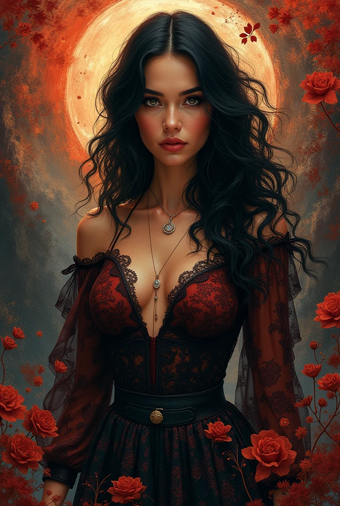 (Goddess of the Weakness of Every Man:1.4), (irresistible allure:1.4), (sensual and enchanting presence:1.4), a figure of overwhelming beauty and seduction, with curves that captivate and a gaze that pierces through the soul, (eyes filled with a mix of temptation and mystery:1.2), (long, flowing hair that shimmers with a seductive sheen:1.2), (a smile that hints at both tenderness and danger:1.2), (wearing a revealing yet elegant outfit that accentuates her form, with luxurious fabrics like silk and velvet:1.2), (a soft, glowing light that highlights her flawless skin:1.2), (background with a rich, decadent setting, such as a lavish chamber draped in deep reds and golds, or a moonlit garden filled with fragrant flowers:1.2), (elements of roses, flickering candles, and subtle shadows that enhance the atmosphere of desire:1.2), (a color palette of deep reds, purples, and blacks, with hints of gold:1.2), perfect image quality, (an artistic representation that evokes feelings of temptation, desire, and the overwhelming allure of the feminine mystique), seductive and captivating, detailed face and eyes, intricate textures, harmonious composition