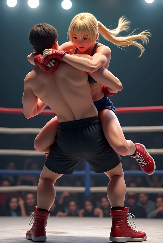 digital painting of 25 year old shakira as flirting posing sadistic dominant powerful kickboxer <lora:ballkick:0.6> (kicking:1.1) naked man inside a science fiction inside a boxing ring , epic volumetric lighting, film grain, centered, full body, (masterpiece, best quality, highres, photo-referenced:1.1), (science fiction:1.1), sparkling eyes, caustics, (character focus), (perfect anatomy:1.2), (realistic, photorealistic:1.)