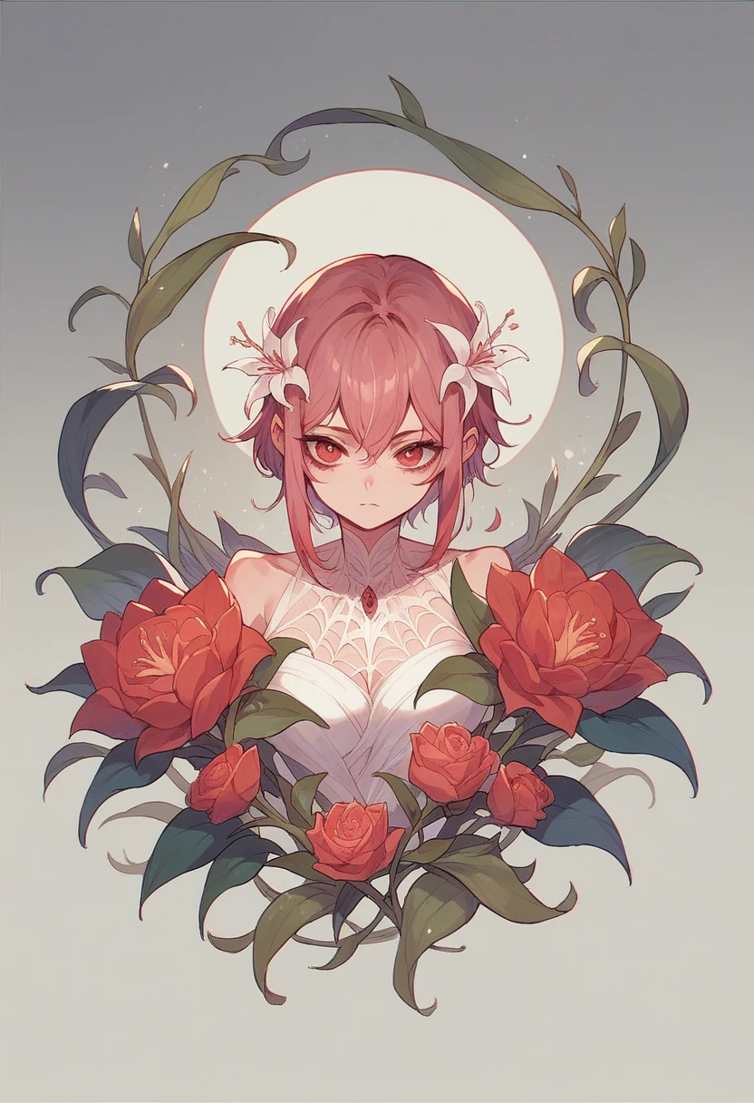 nsfw, arasaka logo, arasaka, (masterpiece, best quality:1.1), (round logo:1.05), a rose garden, petals, thorns, red, pink, garden, fragrance, blooms, gradient background, simple background, <lora:RoundLogo_v1_CT_E8R64:1>