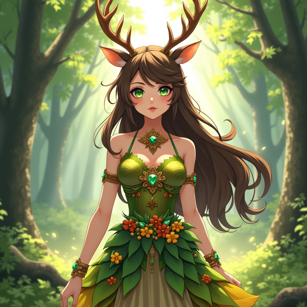 Highly detailed, high quality, extremely detailed CG, 8k wallpapers, ((((masterpiece))), ((super detailed)), ((illustration)), deer, girl, (half-human deer), (half-deer man),
(A demon-deer with a girl's head and chest and a deer body)), white bikini, forest, purple hair, green eyes