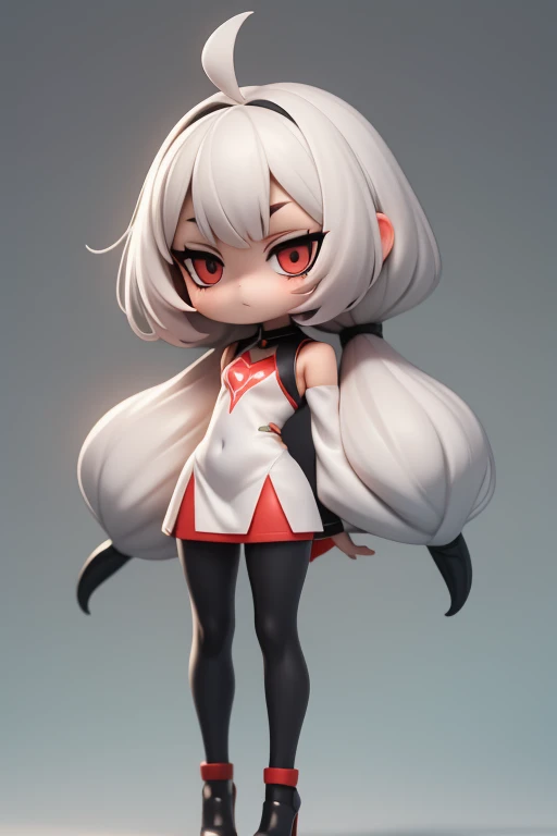 　　height: 130cm　Standing picture Simple design　The dress is a one-piece　camisole　No sleeve　Sleeveless　Long Hair　Long black hair　Hair is black　Red eyes　Shoulder-baring ahoge　Kokeshi
