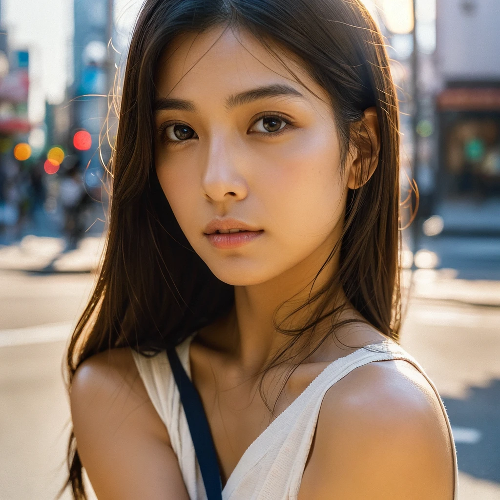A hyper-realistic image of a single Japanese woman in her early 20s ...