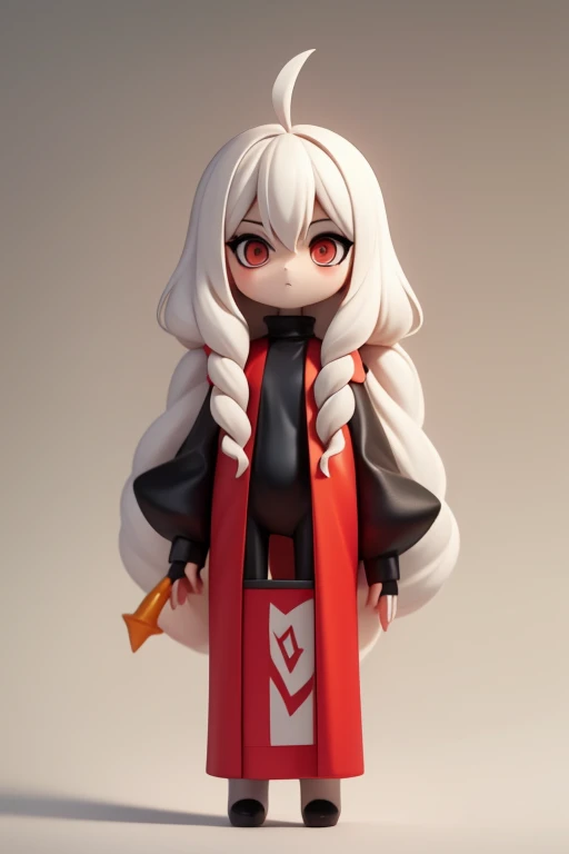 　Primary school students　young　small　height: 130cm　Standing picture Simple design　The dress is a one-piece　camisole　No sleeve　Sleeveless　Long Hair　Long black hair　Hair is black　Red eyes　Shoulder-baring ahoge　Kokeshi
